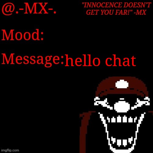 hello chat | image tagged in -mx- 's new template | made w/ Imgflip meme maker
