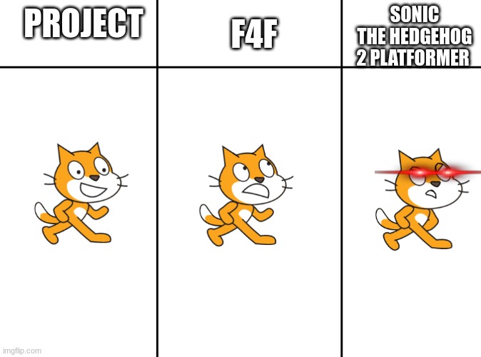 We dont like it | SONIC THE HEDGEHOG 2 PLATFORMER; PROJECT; F4F | image tagged in scratch cat meme | made w/ Imgflip meme maker