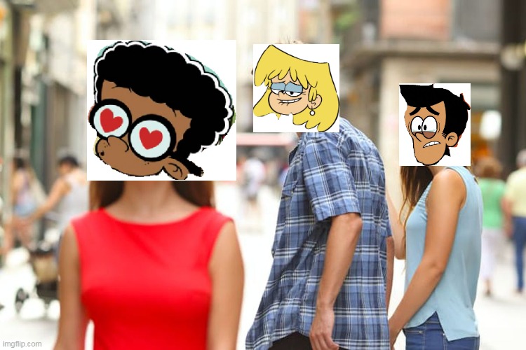 Distracted Boyfriend | image tagged in distracted boyfriend,loud house,the loud house,lori loud,clyde mcbride,bobby santiago | made w/ Imgflip meme maker