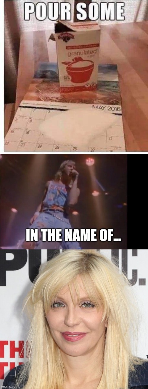 Hot, sticky and sweet | image tagged in def leppard,courtney love,rock music,sugar,may | made w/ Imgflip meme maker