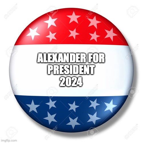 Blank for president | ALEXANDER FOR
PRESIDENT
2024 | image tagged in blank for president | made w/ Imgflip meme maker