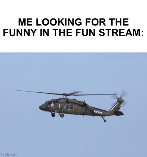ME LOOKING FOR THE FUNNY IN THE FUN STREAM: | image tagged in memes | made w/ Imgflip meme maker