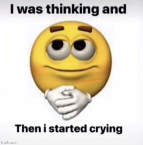 I was thinking and then I started crying | image tagged in i was thinking and then i started crying | made w/ Imgflip meme maker