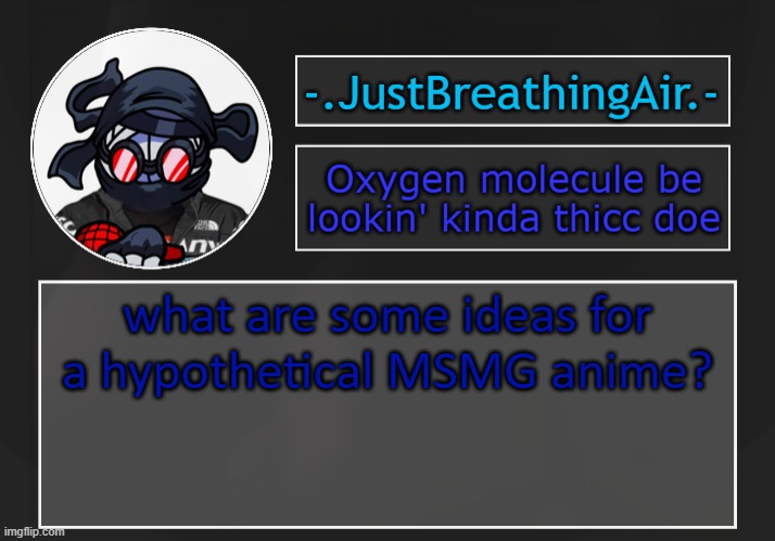 My Super Memer Group or some shit | what are some ideas for a hypothetical MSMG anime? | made w/ Imgflip meme maker