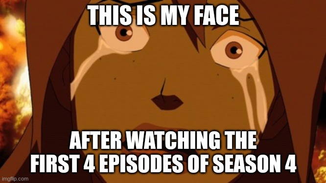 Season 4 Young justice | THIS IS MY FACE; AFTER WATCHING THE FIRST 4 EPISODES OF SEASON 4 | image tagged in young justice miss martian | made w/ Imgflip meme maker