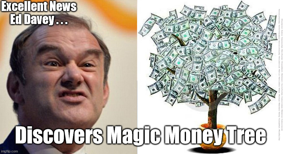 Davey - Lib Dem - Magic Money Tree | Excellent News
Ed Davey . . . #Starmerout #Labour #wearecorbyn #KeirStarmer #DianeAbbott #McDonnell #cultofcorbyn #labourisdead #Momentum #labourracism #socialistsunday #nevervotelabour #socialistanyday #Antisemitism #Savile #SavileGate #Paedo #Worboys #BeerGate #Davey #LibLabPact #WindfallTax; Discovers Magic Money Tree | image tagged in eddavey,ed davey sleaze,magic money tree,windfall tax,lib dim dumb | made w/ Imgflip meme maker