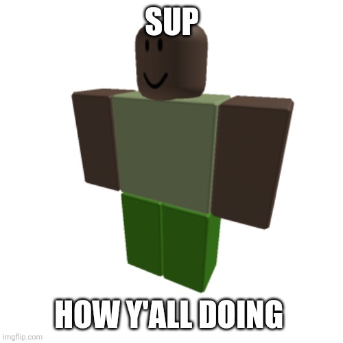 Roblox oc | SUP; HOW Y'ALL DOING | image tagged in roblox oc | made w/ Imgflip meme maker