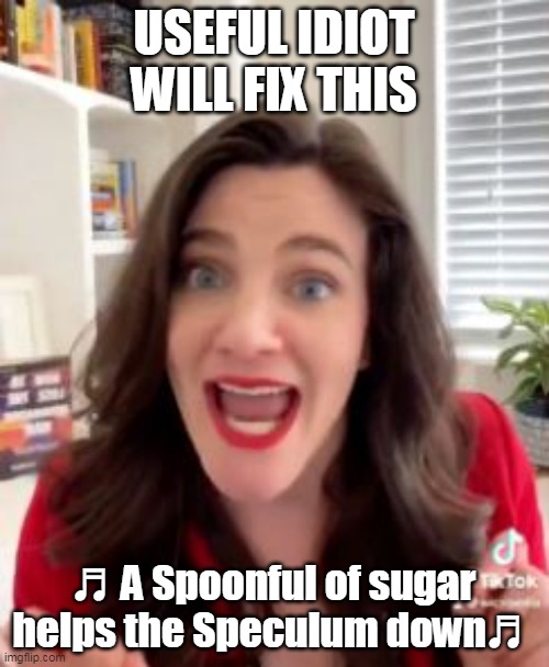 USEFUL IDIOT WILL FIX THIS ♬ A Spoonful of sugar helps the Speculum down♬ | made w/ Imgflip meme maker