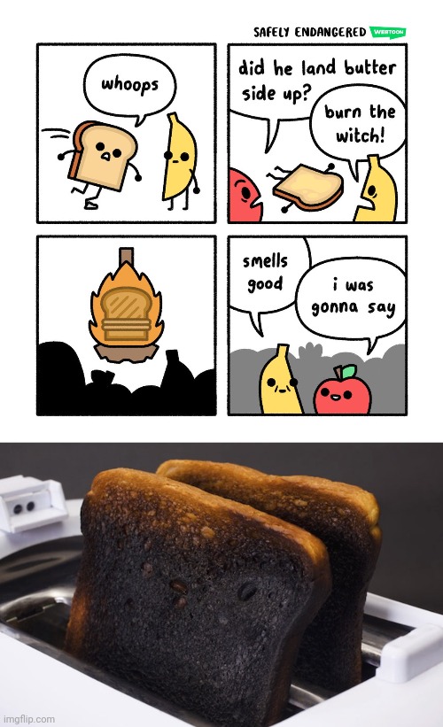 Burnt toast | image tagged in burnt toast,witch,toast,comics/cartoons,comics,memes | made w/ Imgflip meme maker