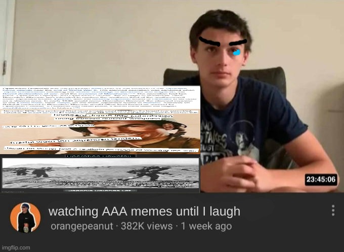 blank watching until i laugh | watching AAA memes until I laugh | image tagged in blank watching until i laugh | made w/ Imgflip meme maker