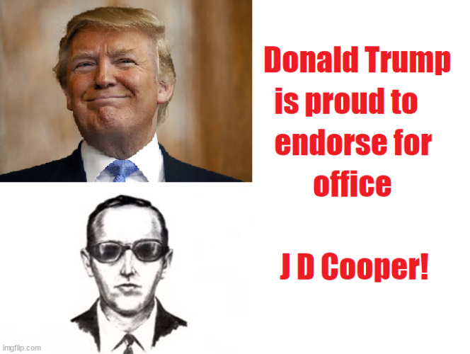 Trump endorses.... | image tagged in donald trump,jd cooper,alzheimer's,2022 election,maga | made w/ Imgflip meme maker