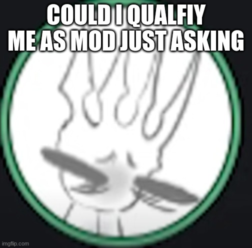 uncomfortable pale king | COULD I QUALFIY ME AS MOD JUST ASKING | image tagged in uncomfortable pale king | made w/ Imgflip meme maker