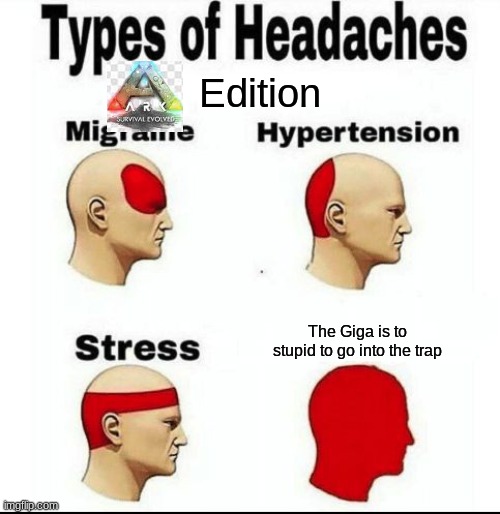 Types of Headaches meme | Edition; The Giga is to stupid to go into the trap | image tagged in types of headaches meme | made w/ Imgflip meme maker