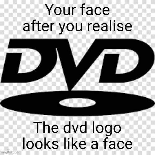 DVD Logo | Your face after you realise; The dvd logo looks like a face | image tagged in dvd logo | made w/ Imgflip meme maker