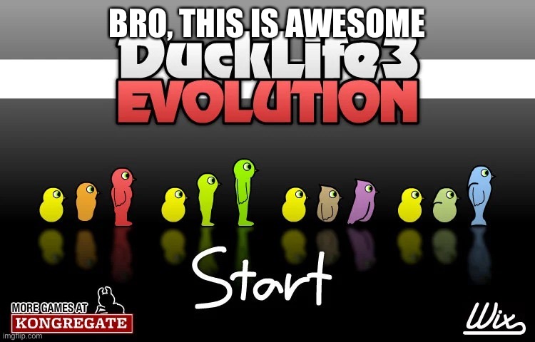 Duck Life 3 | BRO, THIS IS AWESOME | image tagged in duck life 3 | made w/ Imgflip meme maker