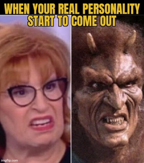 NO JOY | image tagged in joy behar,the view,evil | made w/ Imgflip meme maker