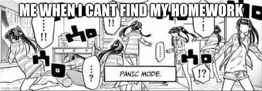 Panic mode | ME WHEN I CANT FIND MY HOMEWORK | image tagged in homework | made w/ Imgflip meme maker