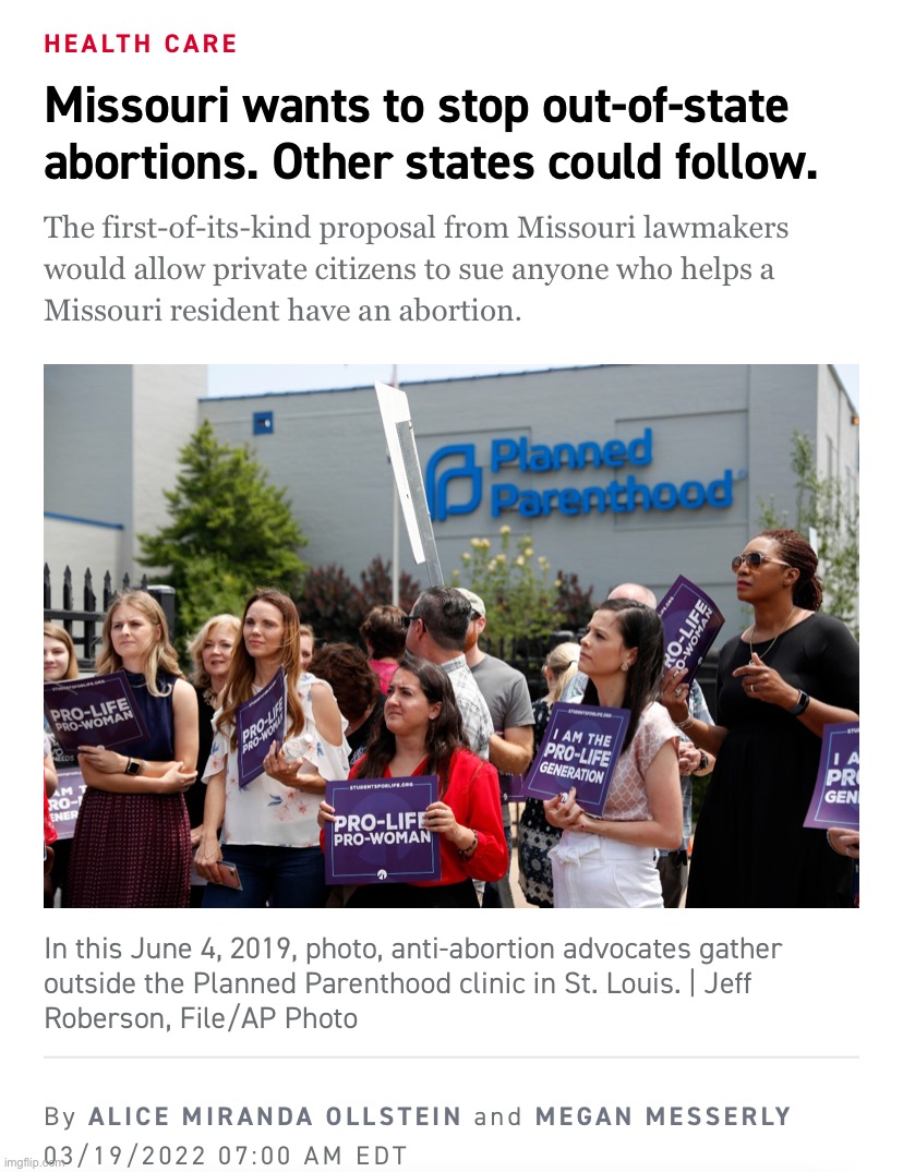 Think anti-abortion laws will stop at the border of red states? Think again | made w/ Imgflip meme maker