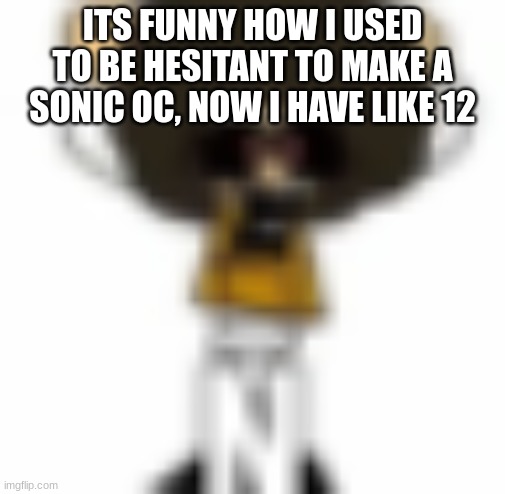 Ñ | ITS FUNNY HOW I USED TO BE HESITANT TO MAKE A SONIC OC, NOW I HAVE LIKE 12 | made w/ Imgflip meme maker