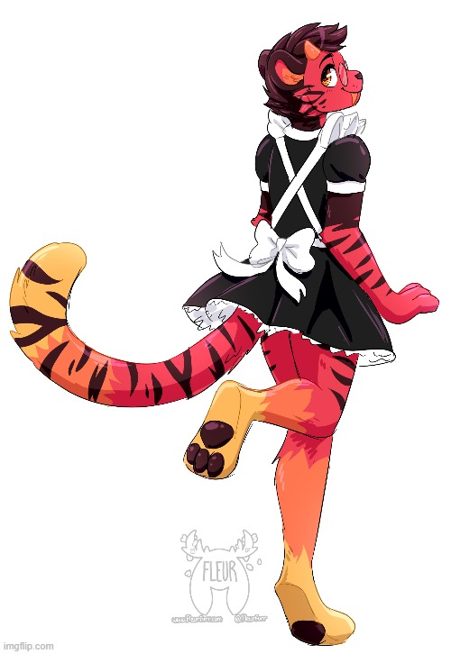Cutie maid (By Fleurfurr) | image tagged in furry,femboy,cute,adorable,maid | made w/ Imgflip meme maker