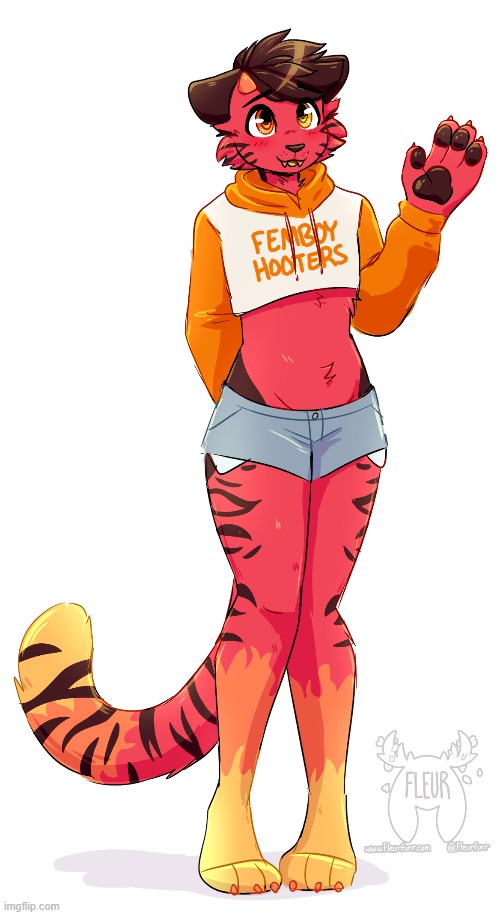Hooters (By Fleurfurr) | image tagged in furry,femboy,cute,adorable,hooters | made w/ Imgflip meme maker