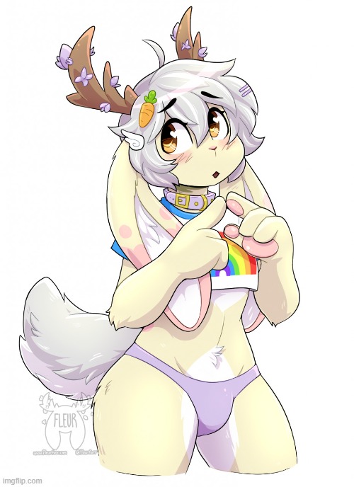 ÓwÒ (By Fleurfurr) | image tagged in furry,femboy,cute,adorable | made w/ Imgflip meme maker