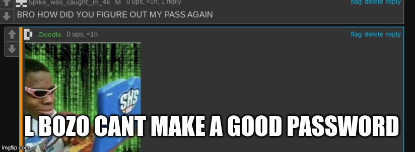L BOZO CANT MAKE A GOOD PASSWORD | made w/ Imgflip meme maker