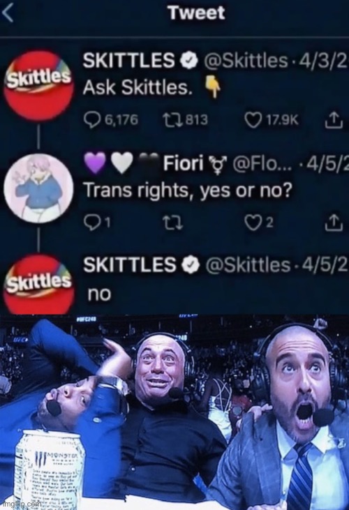 DAMN SKITTLES (reposting for the joke) | image tagged in anouncers reaction | made w/ Imgflip meme maker