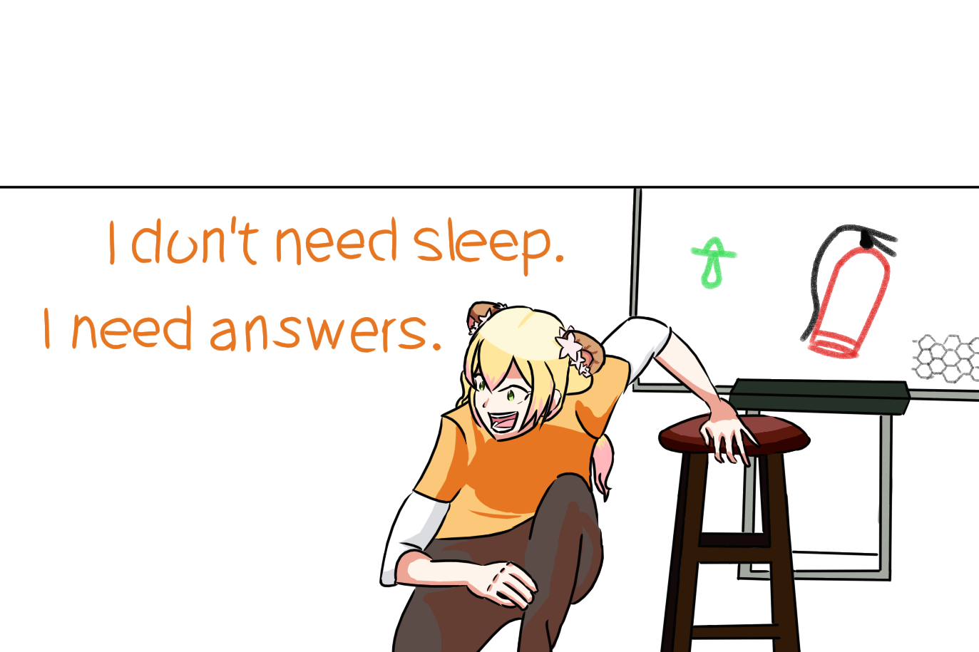 High Quality I don't need sleep I need answers anime Blank Meme Template