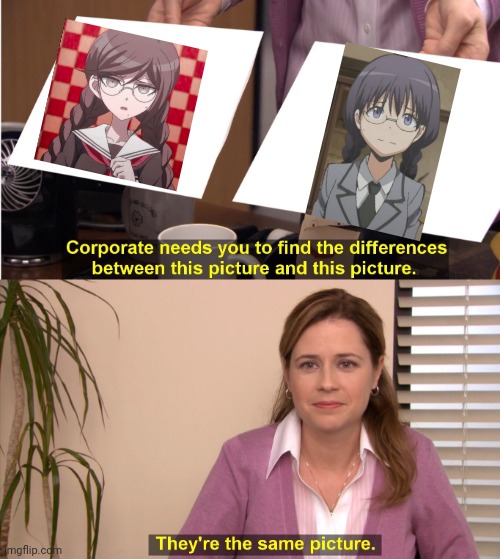 i swear they look so similar-? | image tagged in memes,they're the same picture,danganronpa,assassination classroom | made w/ Imgflip meme maker