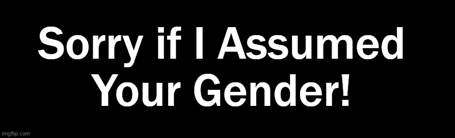Sorry if I Assumed 
Your Gender! | made w/ Imgflip meme maker