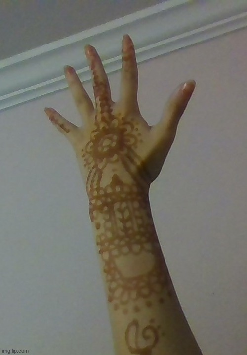 henna but I did it myself for the first time- | made w/ Imgflip meme maker