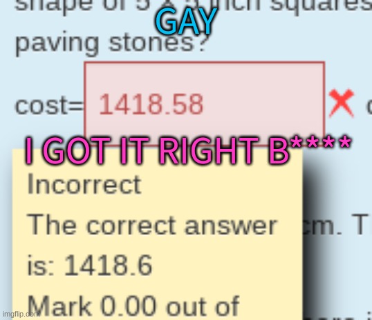 GAY; I GOT IT RIGHT B**** | made w/ Imgflip meme maker