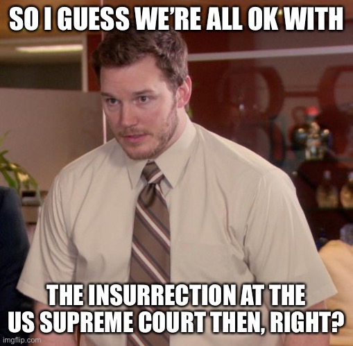 The First Leaked US Supreme Court Decision in American History | SO I GUESS WE’RE ALL OK WITH; THE INSURRECTION AT THE US SUPREME COURT THEN, RIGHT? | image tagged in memes,afraid to ask andy,abortion,supreme court,liberal logic,libtards | made w/ Imgflip meme maker