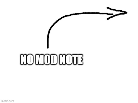 (mod note: hahahaha this isnt actually a mod note, i just put (mod note: in the title hahahaha [fhngl note: I defy you] | NO MOD NOTE | image tagged in blank white template | made w/ Imgflip meme maker