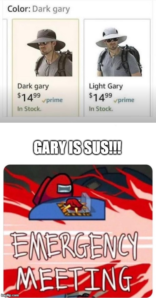 What That Gary | GARY IS SUS!!! | image tagged in emergency meeting among us | made w/ Imgflip meme maker