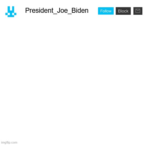 High Quality President_Joe_Biden announcement template with blue bunny icon Blank Meme Template
