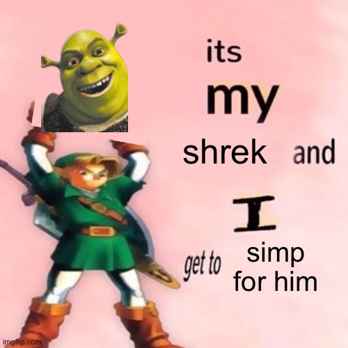 im in love with sHrEk | shrek; simp for him | image tagged in it's my ___ and i get to ____ | made w/ Imgflip meme maker
