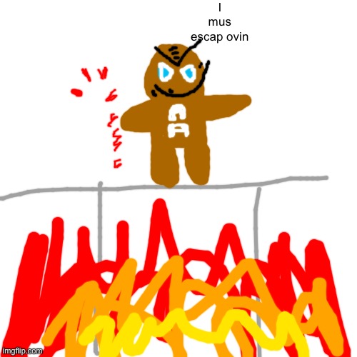 Peak shady content | I mus escap ovin | image tagged in memes,blank transparent square | made w/ Imgflip meme maker