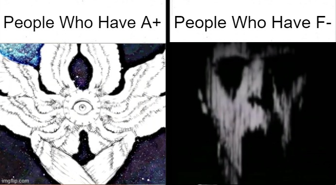 People Who Have A+ Vs People Who Have F- | People Who Have A+; People Who Have F- | image tagged in people who don't know vs people who know | made w/ Imgflip meme maker