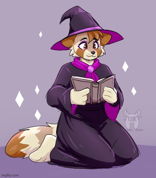 Magician Boi (By Fleurfurr) | image tagged in furry,femboy,cute,magician | made w/ Imgflip meme maker