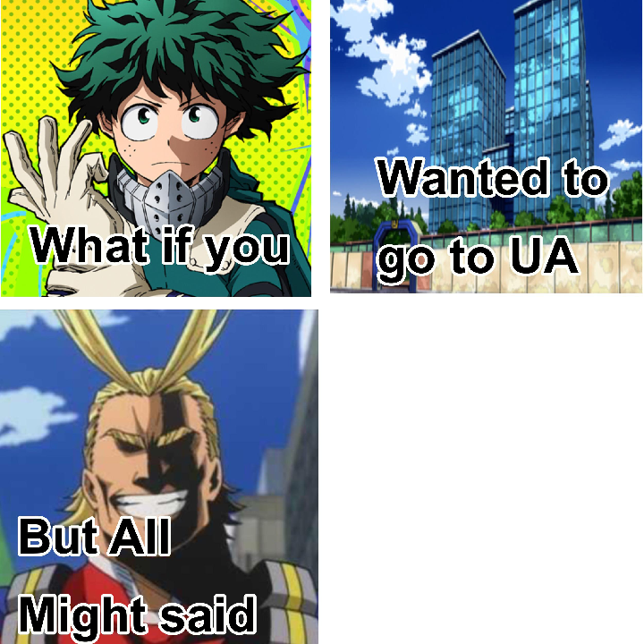 High Quality but all might said: Blank Meme Template