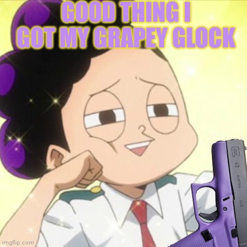 awkward Mineta | GOOD THING I GOT MY GRAPEY GLOCK | image tagged in awkward mineta | made w/ Imgflip meme maker