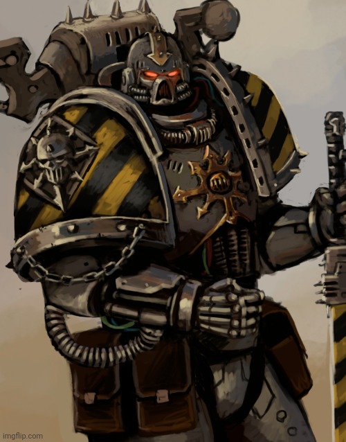 Some art my friend made. | image tagged in chaos space marine | made w/ Imgflip meme maker