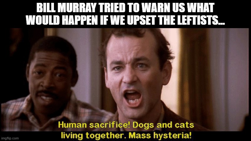  BILL MURRAY TRIED TO WARN US WHAT WOULD HAPPEN IF WE UPSET THE LEFTISTS... | image tagged in bill murray,leftists | made w/ Imgflip meme maker