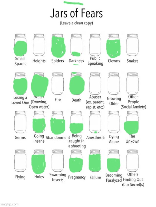 Jar of fears clear version | image tagged in jar of fears clear version | made w/ Imgflip meme maker