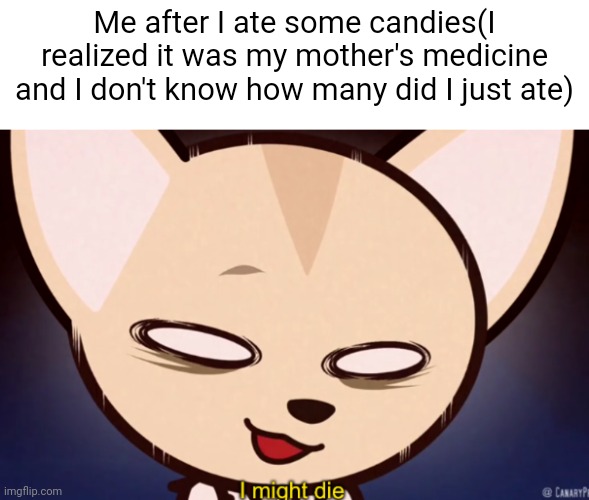 Me after I ate some candies(I realized it was my mother's medicine and I don't know how many did I just ate) | made w/ Imgflip meme maker