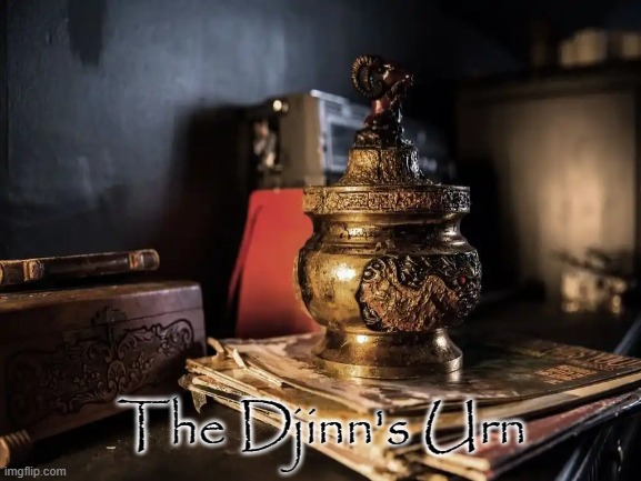 Seven Wishes |  The Djinn's Urn | image tagged in the final wish,urn,djinn,demon,iblis,soul | made w/ Imgflip meme maker