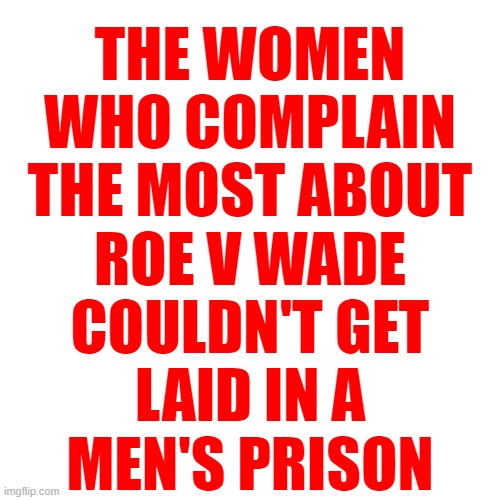 Liberal non binary lesbian midgets demand abortion rights | THE WOMEN
WHO COMPLAIN
THE MOST ABOUT
ROE V WADE
COULDN'T GET
LAID IN A
MEN'S PRISON | image tagged in memes,roe v wade | made w/ Imgflip meme maker