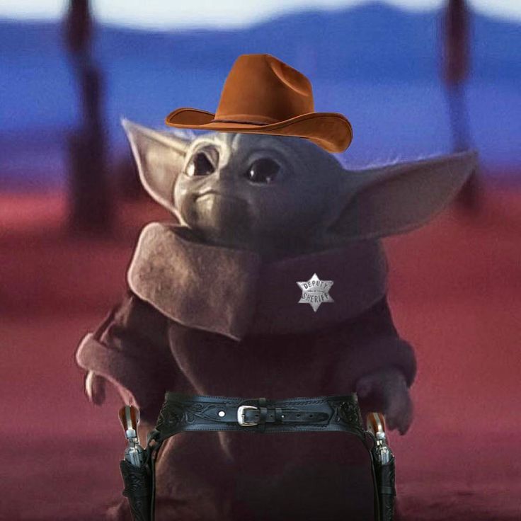 Baby Yoda Cowboy Blank Meme Template